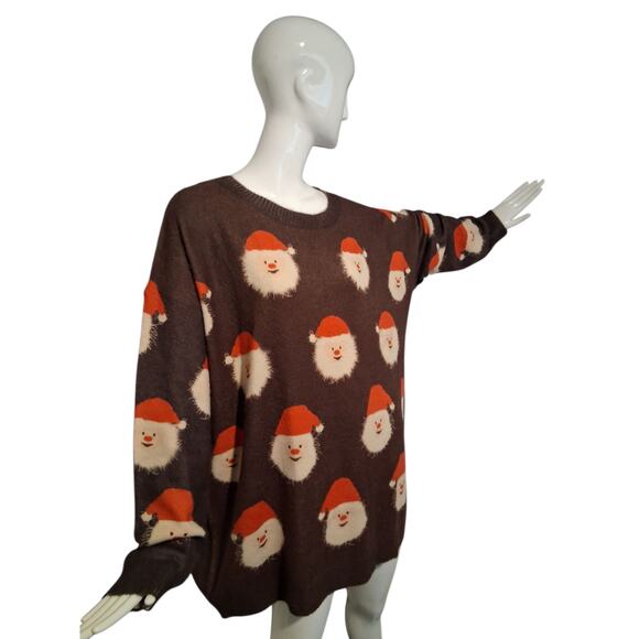 Wool & Cotton Santa Claus Women's size XL Oversized Grungecore Slouchy Sweater - Picture 2 of 7